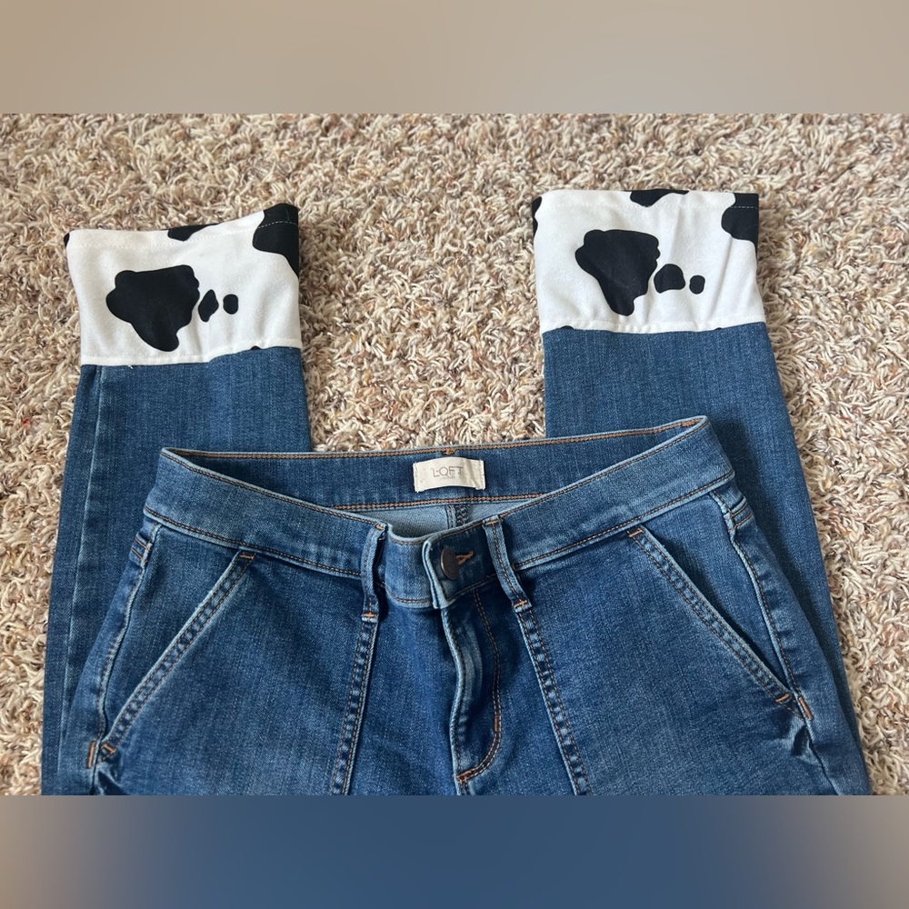 Handstiched Cow Print Loft Pants